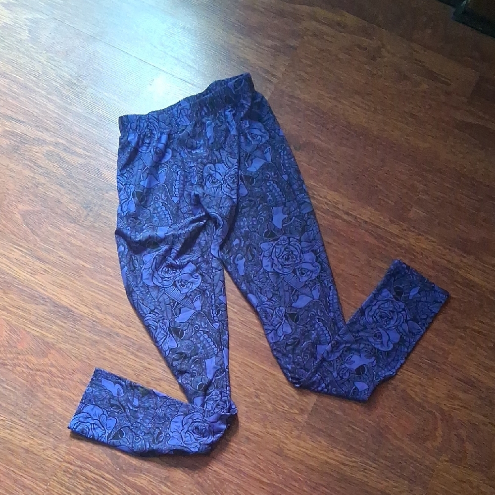 💟Floral Purple Leggings‎